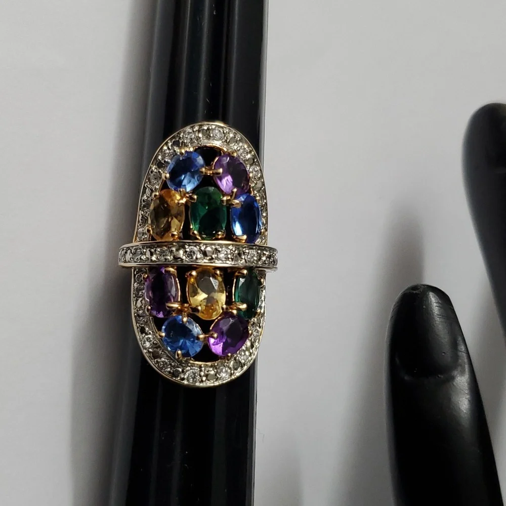 Sterling Silver 925 Gemstone Halo Ring